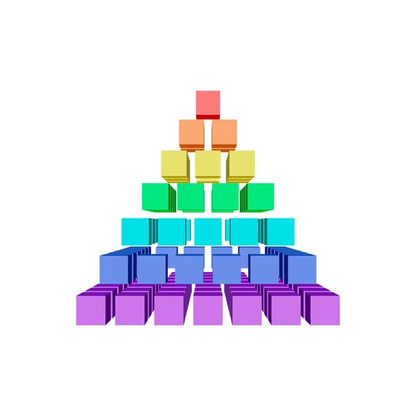 Abstrakte 3D-Pyramide aus cubes.vector bunte Illustration. — Stockvektor