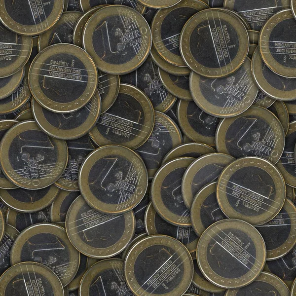 Fondo Monedas Patrón Sin Costuras Euro —  Fotos de Stock