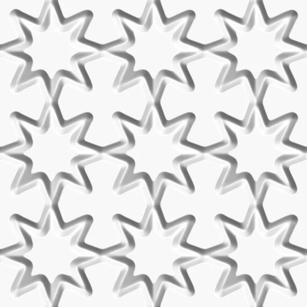 Geometrische Dekorative Weißen Hintergrund Nahtloses Muster Rendering Illustration — Stockfoto