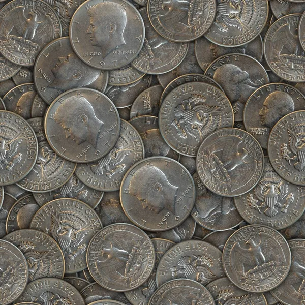 Pozadí Amerických Mincí Bezproblémový Vzor — Stock fotografie