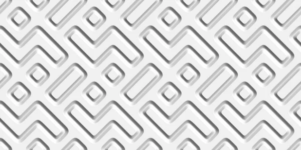 Sfondo Geometrico Decorativo Bianco Schema Senza Soluzione Continuità Illustrazione Del — Foto Stock