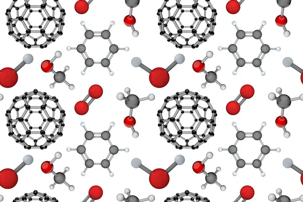 Modelos Fondo Molecular Patrón Sin Costuras Ilustración Representación —  Fotos de Stock