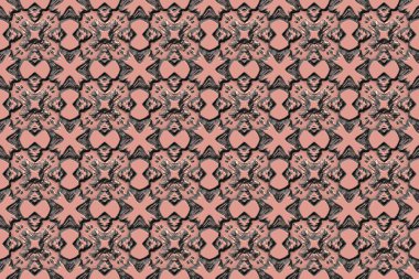 Süslü kabartmalı 3 boyutlu metalik arka plan. Kusursuz desen. Resim oluşturuluyor.