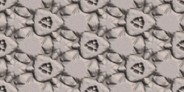 Ornamental Geprägter Steinhintergrund Nahtloses Muster Rendering Illustration — Stockfoto