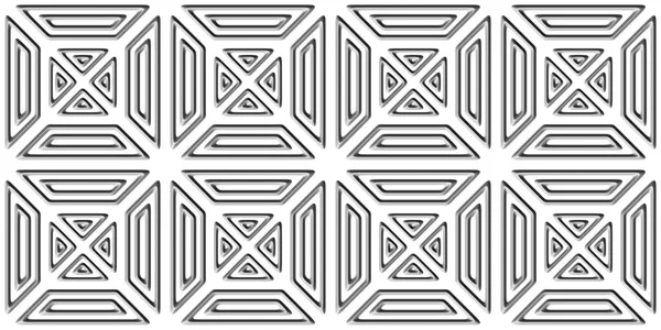 概要幾何学的3D白背景 シームレスなパターン レンダリング図 — ストック写真