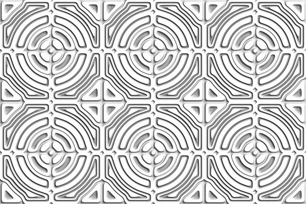 Abstract Geometrische Witte Achtergrond Naadloos Patroon Illustratie Weergeven — Stockfoto