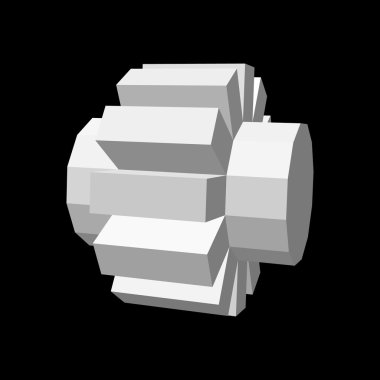 Soyut geometrik 3d karikatür. Vektör çizim.