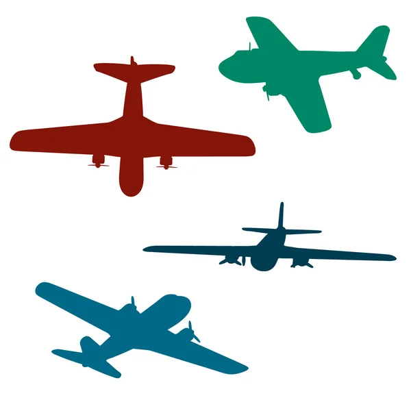 Ensemble de silhouette d'avion. Illustration vectorielle . — Image vectorielle