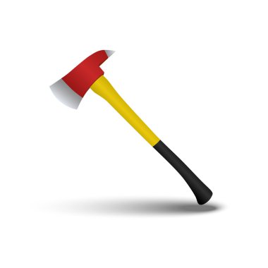 Yangın axe izole üzerinde beyaz arka plan.