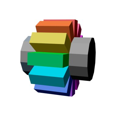 Soyut geometrik 3d karikatür.