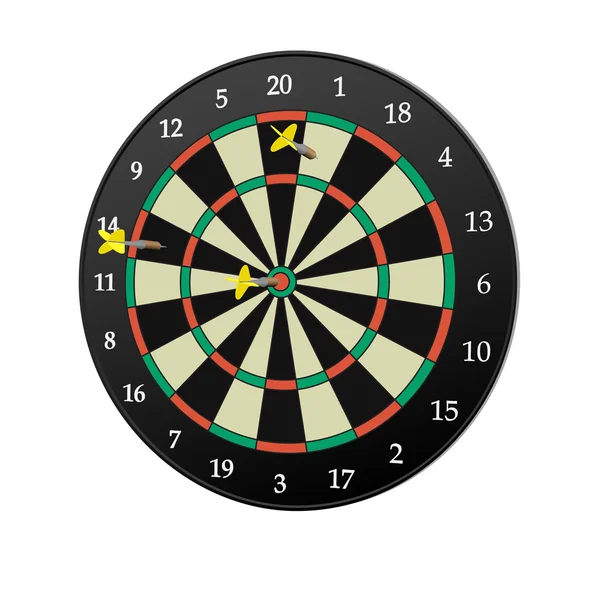 Dartboard με βελάκια. — Διανυσματικό Αρχείο