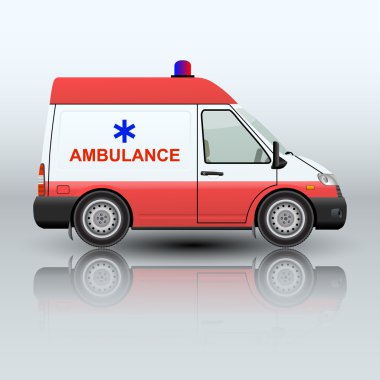 izole ambulans araba simgesi.