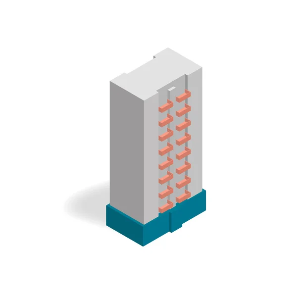 等尺性の 3 d 建物モデル. — ストックベクタ