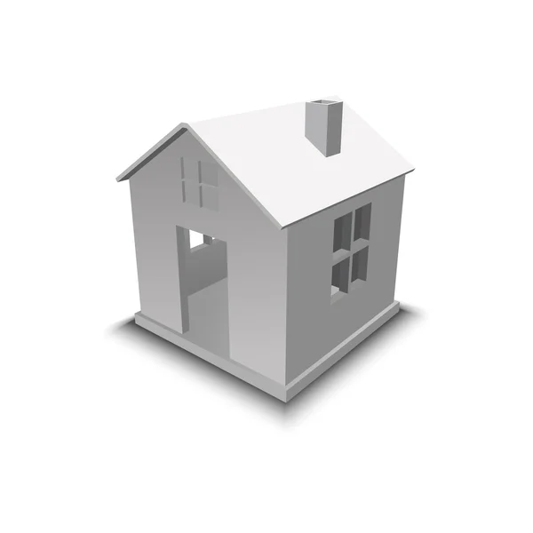 3D-s ház-ikon. — Stock Vector