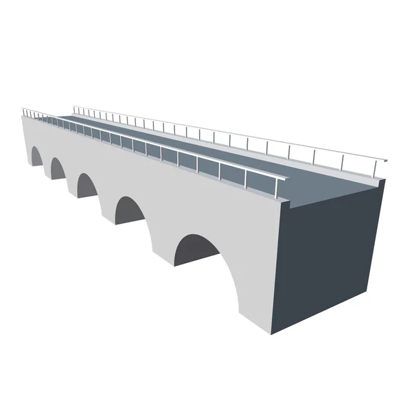 Puente 3d aislado sobre fondo blanco . — Vector de stock