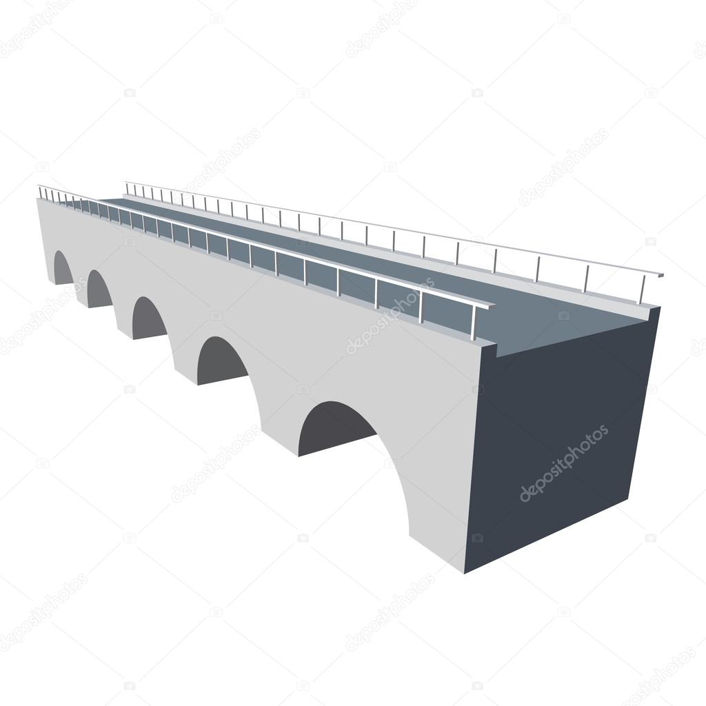 3D bridge isolated on white background.