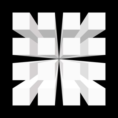 Soyut geometrik 3d nesne. Vektör çizim.