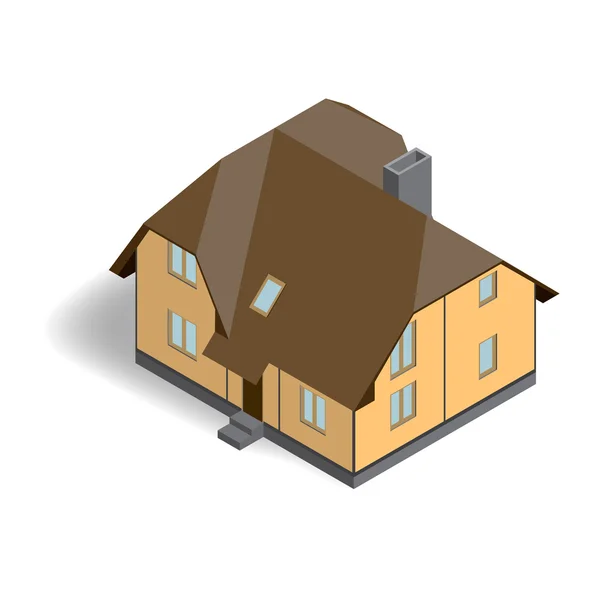 Isometrisches 3D-Haus. Vektorillustration. — Stockvektor