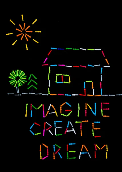Motivazione concept immagine creata con pezzi colorati peg board — Foto Stock