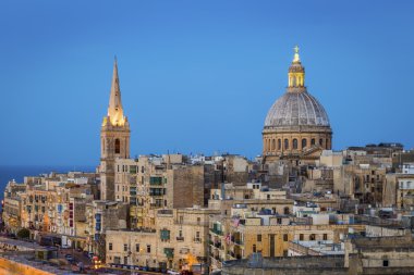 Valletta, Malta - St.Paul 's Anglikan Katedrali, mavi saat