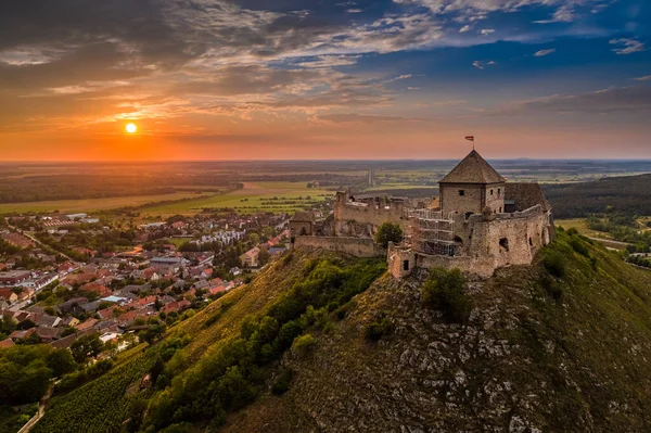 Сумбха Венгрия Воздушный Вид Знаменитый Высокий Замок Сумбха Уезде Фацпрем — стоковое фото