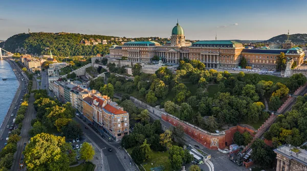 Budapest Magyarország Légi Kilátás Gyönyörű Budai Várra Királyi Palota Magyar — Stock Fotó