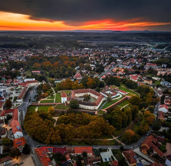 Sarvar Hungary Aerial Panoramic View Castle Sarvar Nadasdy Castle High — Stock Fotó