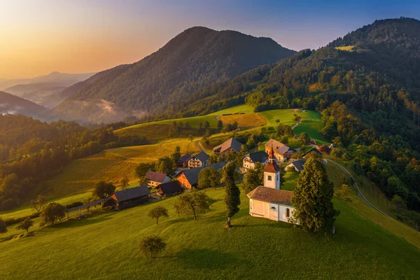 Sveti Tomaz Slovénie Vue Aérienne Par Drone Église Sveti Tomaz — Photo