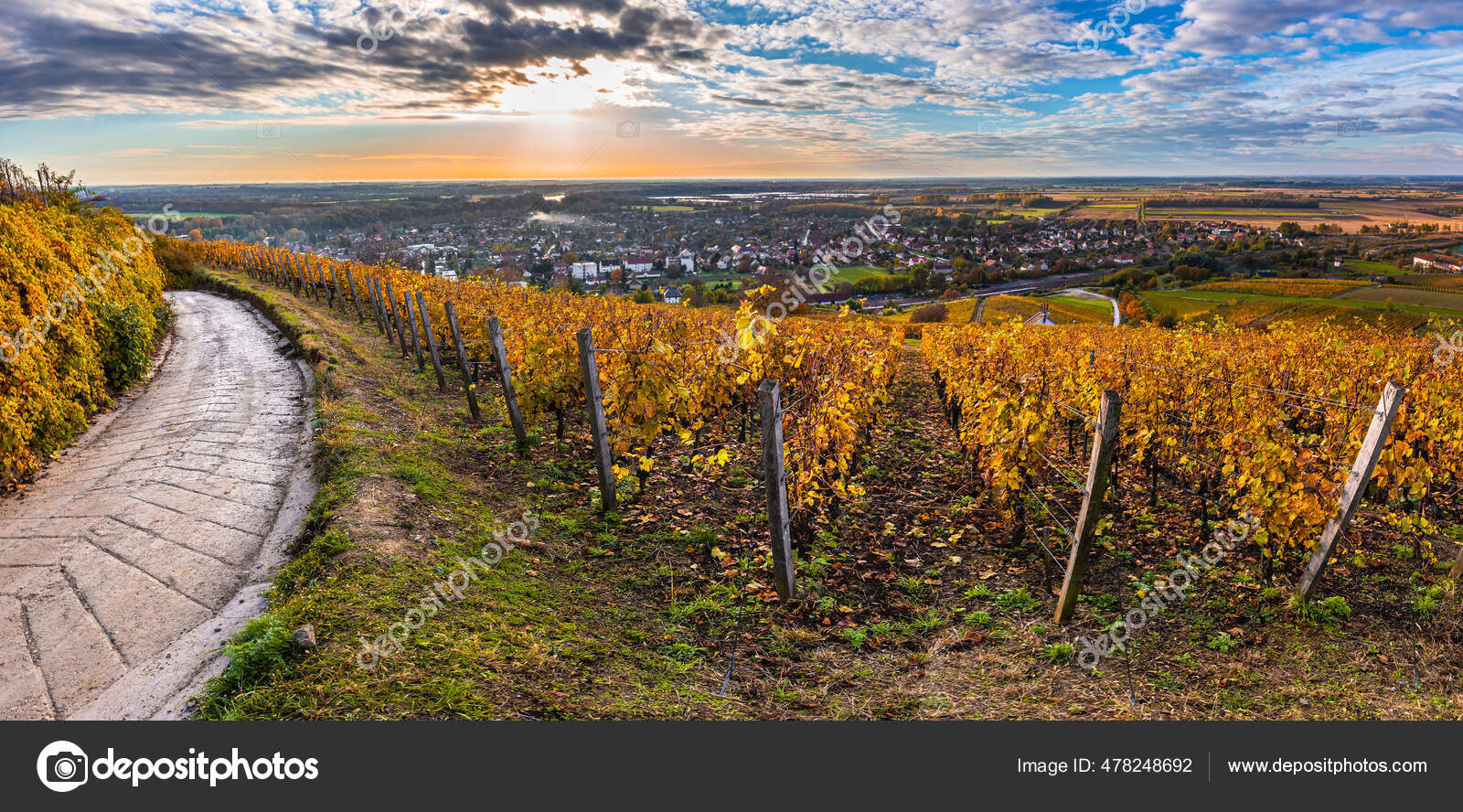 Tokaj Ungarn Panoramablick Auf Die Weltberühmten Ungarischen Weinberge ...