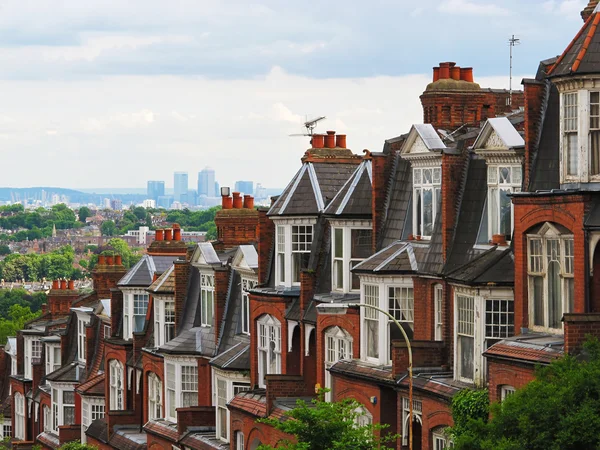 Panoramy Londynu od Muswell Hill z cegły domy, Londyn, Wielka Brytania — Zdjęcie stockowe