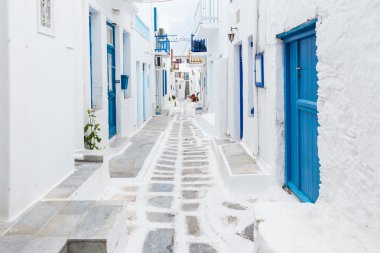 Mykonos boş streetview erken sabah, Yunanistan