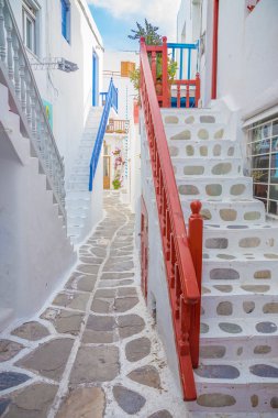 Streetview merdiven Mykonos Town, Yunanistan ile