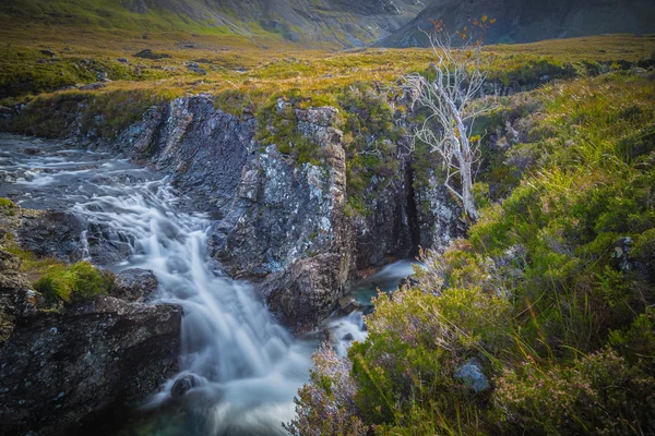 Fairy poolerna på Isle of Skye i morgon - Skottland, Storbritannien — Stockfoto