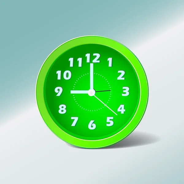 Horloge verte vectorielle — Image vectorielle