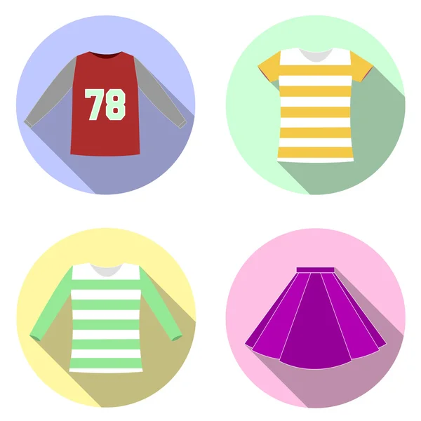 Platte ontwerp kleding pictogrammen — Stockvector