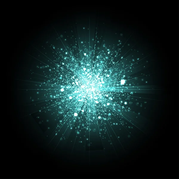 Blå glitter partiklar bakgrund effekt Star dust gnistor i exp — Stock vektor