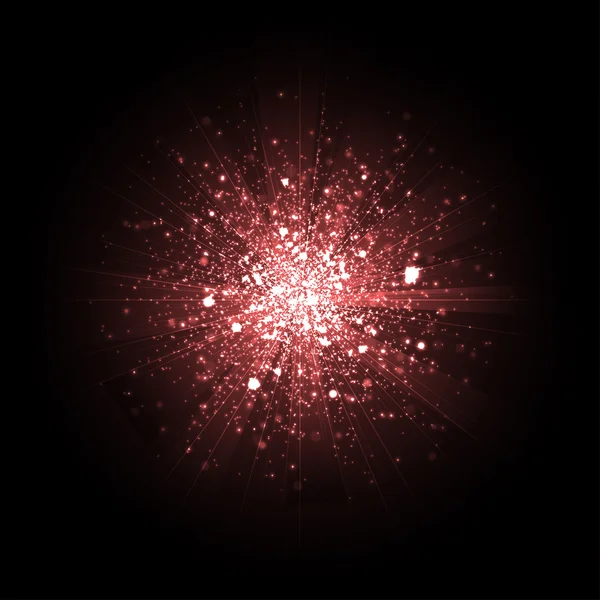 Röd glitter partiklar bakgrund effekt Star dust gnistor i expl — Stock vektor