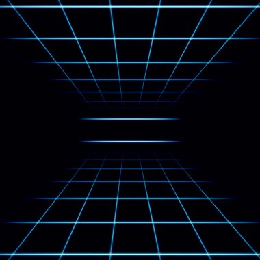 Abstract dark tiled background with a perspective