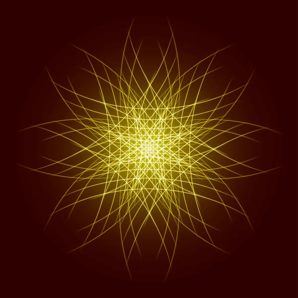 Energy power bright burst star space explosion pattern geometrical abstract light background gold. Vector illustration — Stok Vektör