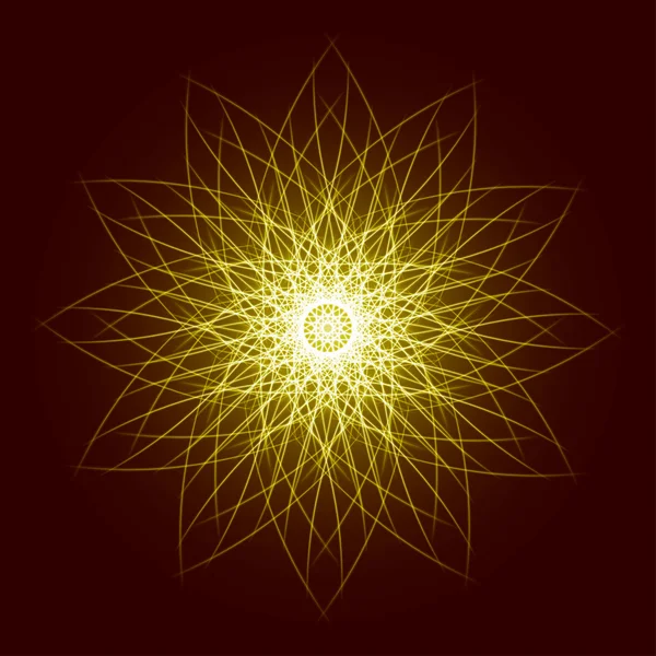 Energy power bright burst star space explosion pattern geometrical abstract light background gold. Vector illustration — Stock vektor