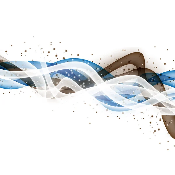 Abstract wave modern layout with fresh white blue brown swoosh line with splashes. Vector illustration — Wektor stockowy