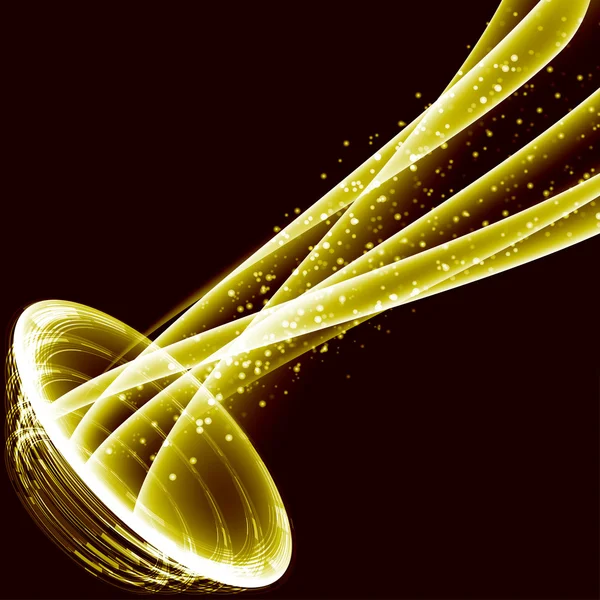 Золотой сияющий космос абстрактный фоновый портал с волнами. Векторная иллюстрация — стоковый вектор