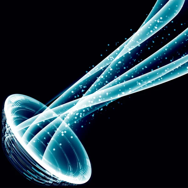 Blau leuchtenden Raum abstrakten Hintergrund Portal mit Wellen. Vektorillustration — Stockvektor