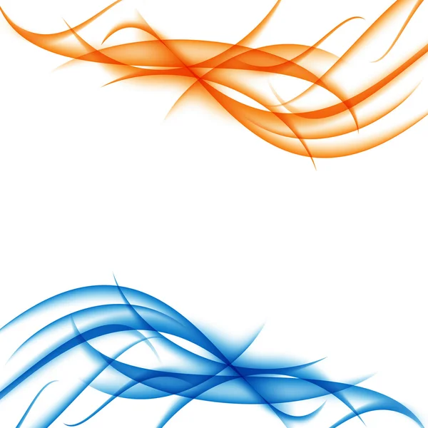 Blauwe en oranje funky golven abstracte achtergrond. Vectorillustratie — Stockvector