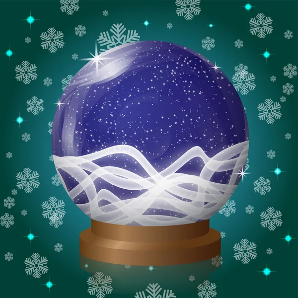 Boule à neige vide bleue au design rétro blizzard — Image vectorielle