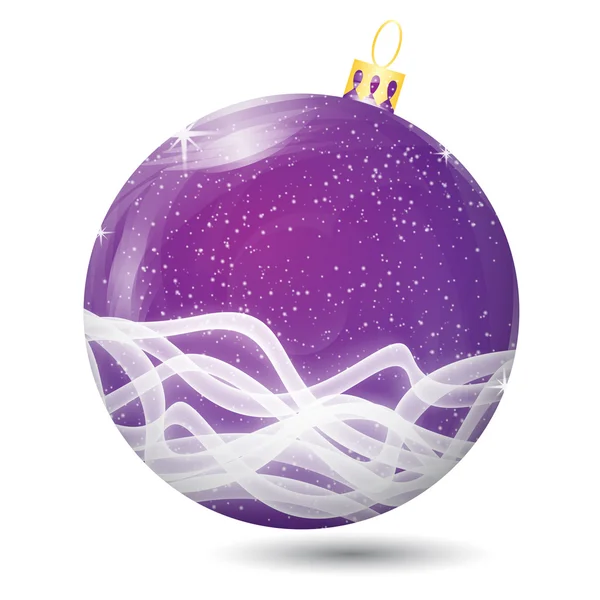 Vector winter vakantie ontwerp van violet Kerstmis bal — Stockvector