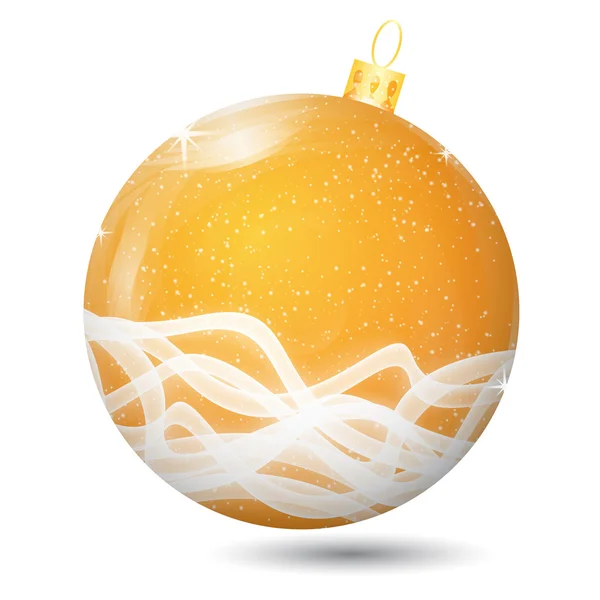 矢量冬天节日设计的黄色圣诞球 — 图库矢量图片