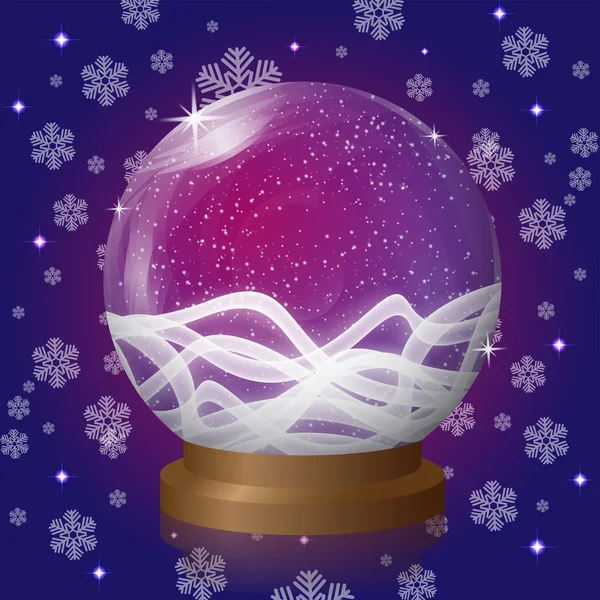 Boule à neige vide violette au design rétro blizzard — Image vectorielle