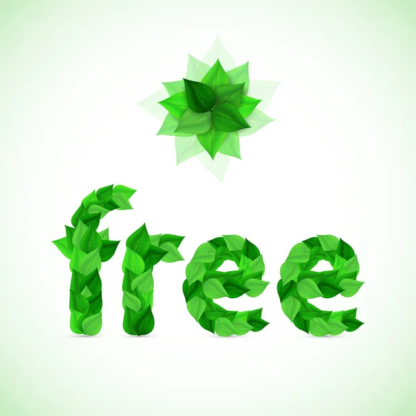 Mot gratuit fait de feuilles de printemps vertes — Image vectorielle