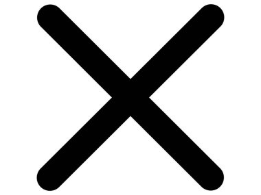 Bu bir çapraz işaretin çizimi (siyah x işareti).